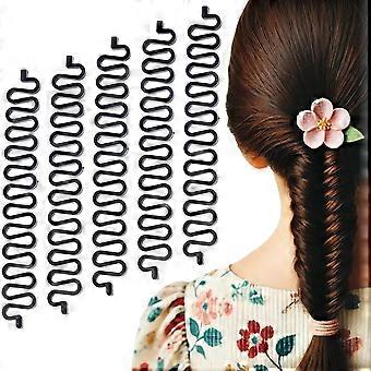 5 Pcs Hair Braiding Tool with Hook, Magic Twist Roller Bun Maker, Hair Styling Accessories for Women, Creating Elegant Hairstyles for All Hair Types