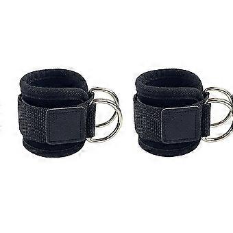 Alça de tornozelo para máquinas de cabo para contra-perdas, extensões de perna (2 PCs, Preto)
