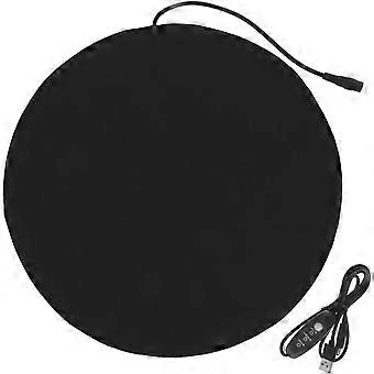 USB Pet Heating Pad for Cats and Small Dogs, 3 Adjustable Temperature Levels, Waterproof PU Leather Electric Warming Mat, 11" Round Thermal Pad for Ki