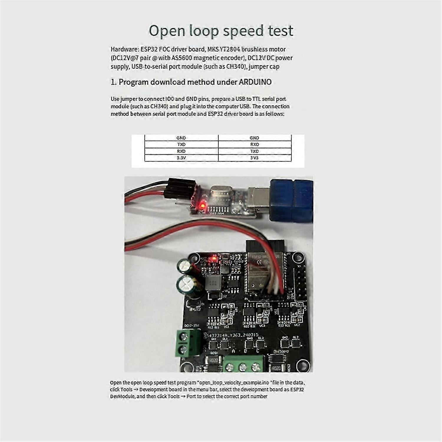 ESP32 Brushless Motor Driver Board Module Simple FOC Retrofit Module