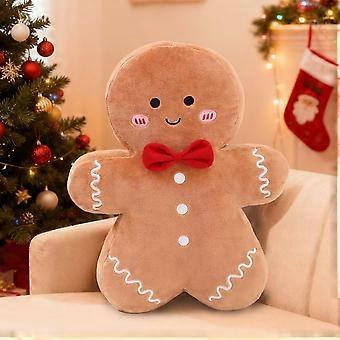 Gingerbread Plush Pillow 13.8 Inch Soft Brown Gingerbread Man Cushion for Cute Home Decor