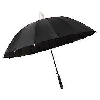 Large Umbrella Automatic Open 16 Ribs Waterproof with Cover Long Straight Handle Strong Umbrella compatible with Men Women Outdoor Black