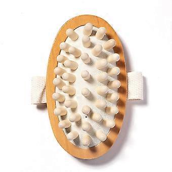 Körperbürste mit Holzgriff und rutschfestem Griff für Peeling und Durchblutungsförderung zur Cellulite-Pflege