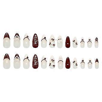 Artificial Nails 24 Pcs with Adhesive Resin Tips for Women Various Sizes Nail File Included Party Wedding Daily Wear