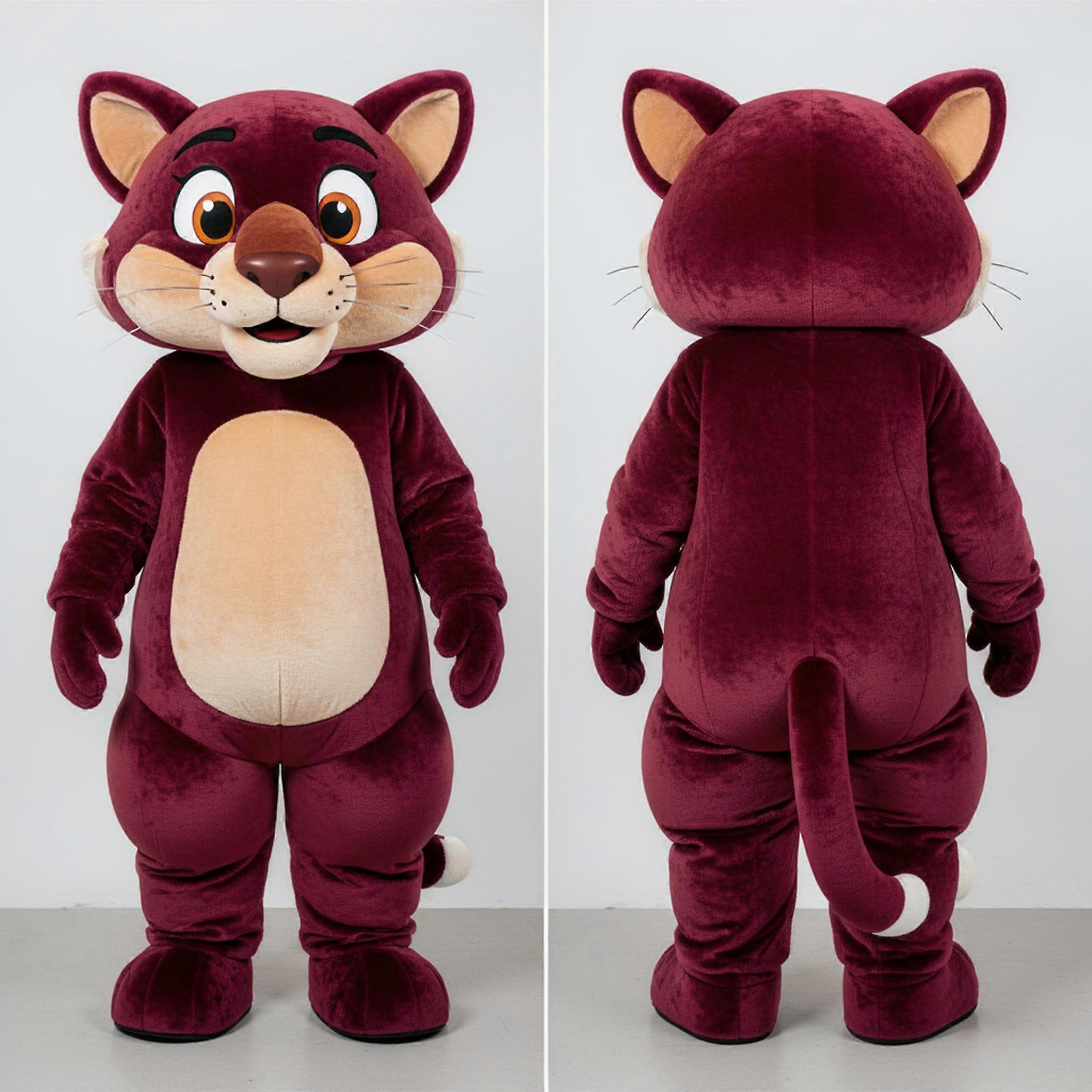 MASTICOT Maroon Broad Shouldered Mountain Lion Mascot