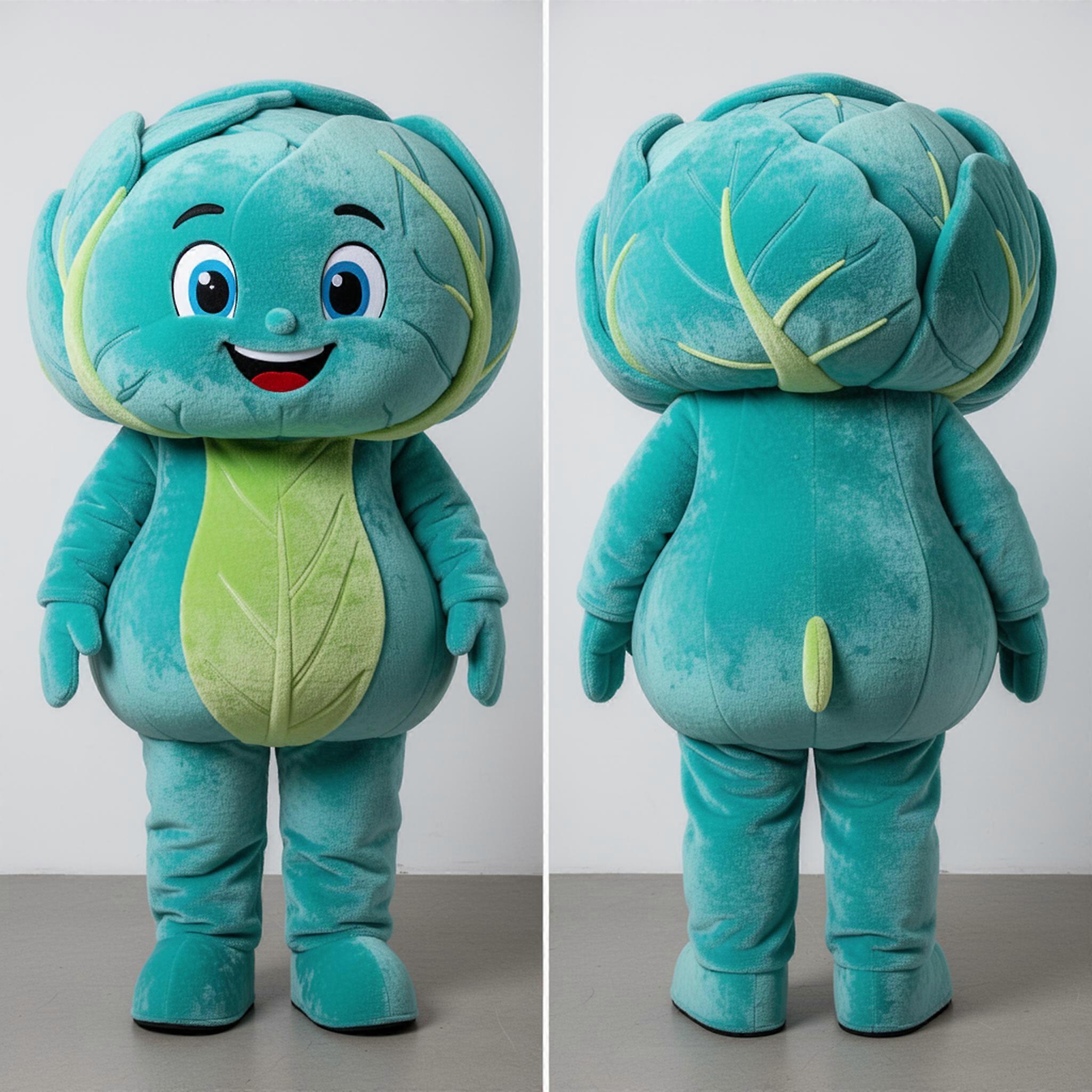 MASTICOT Cyan Rounded Cabbage Mascot