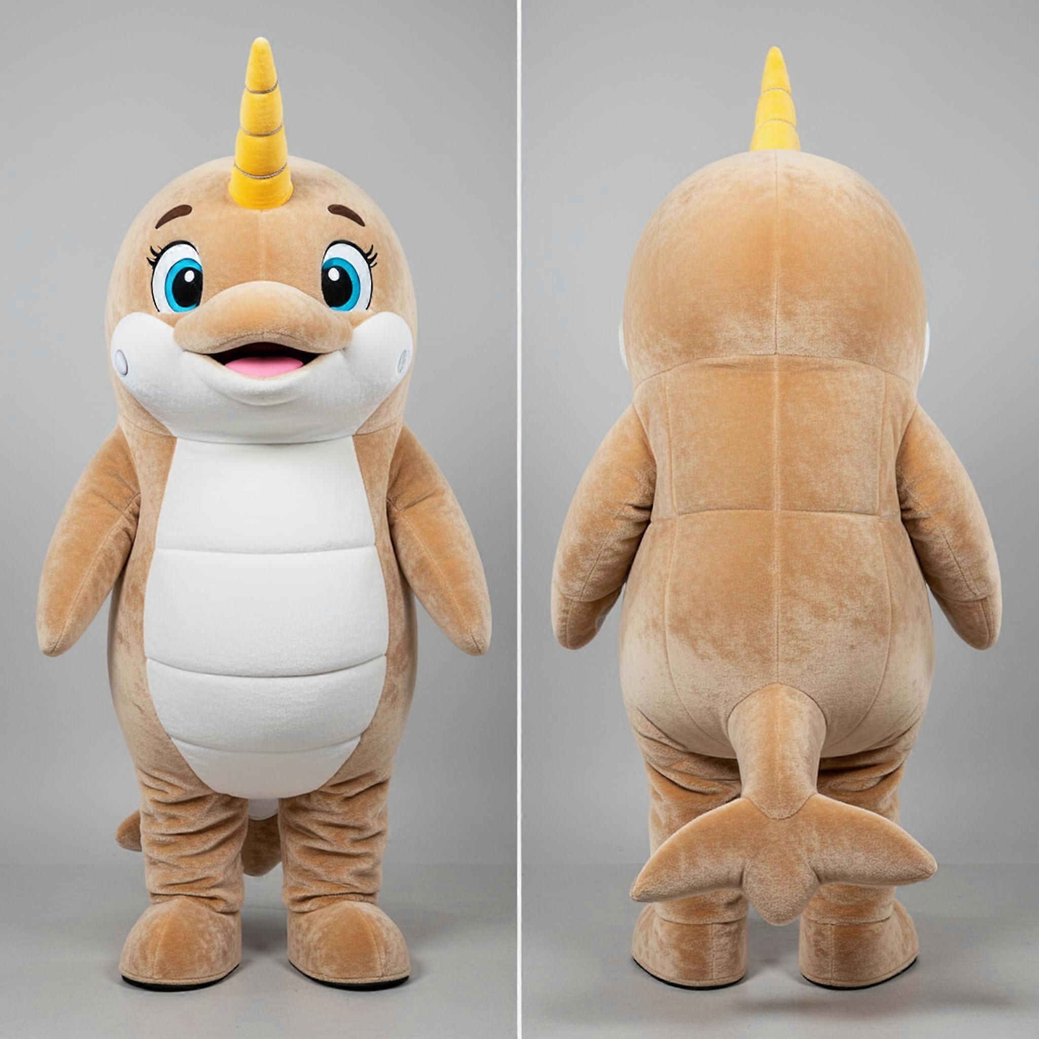 MASTICOT Teal Velvety Narwhal Mascot