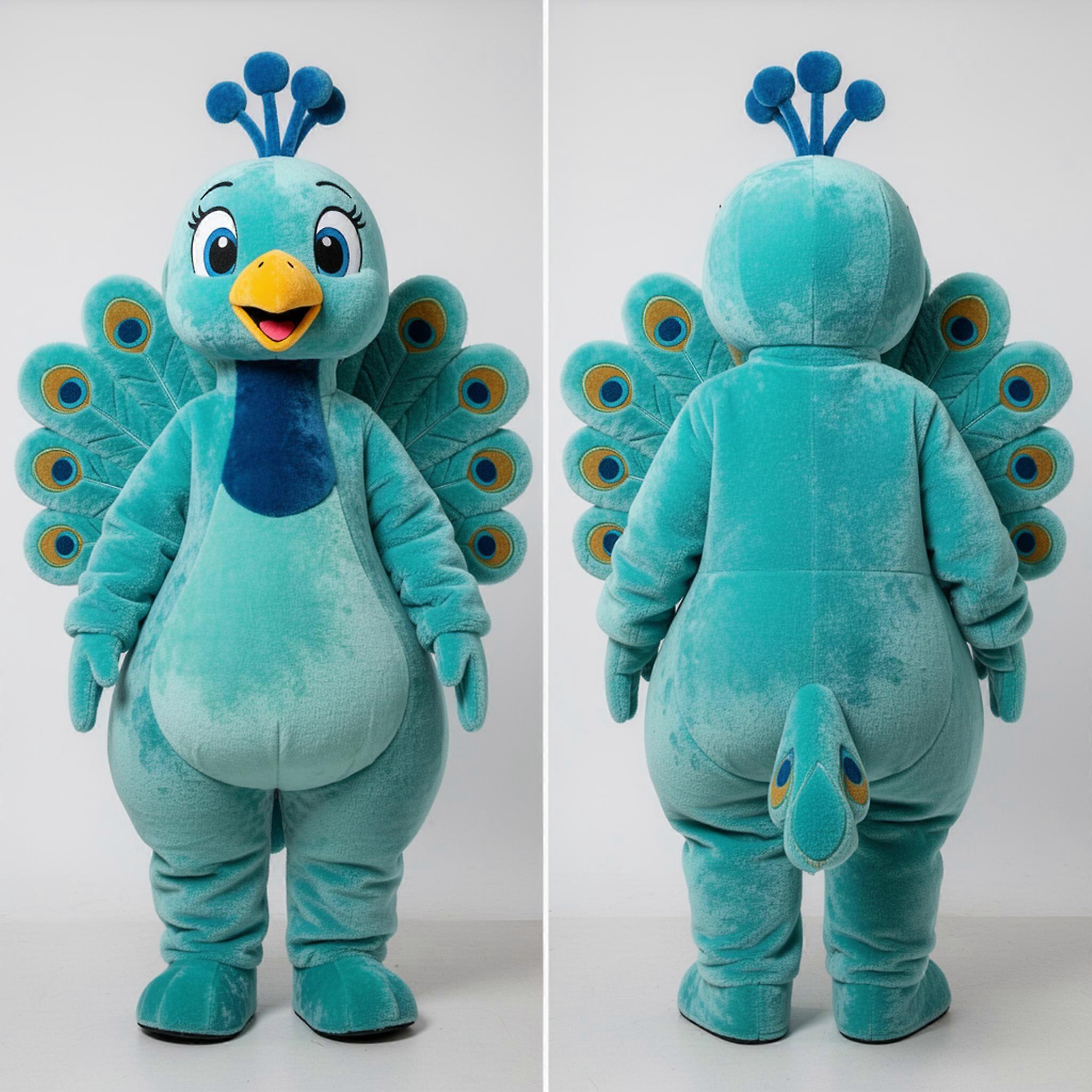 MASTICOT Turquoise Vibrant Peacock Mascot