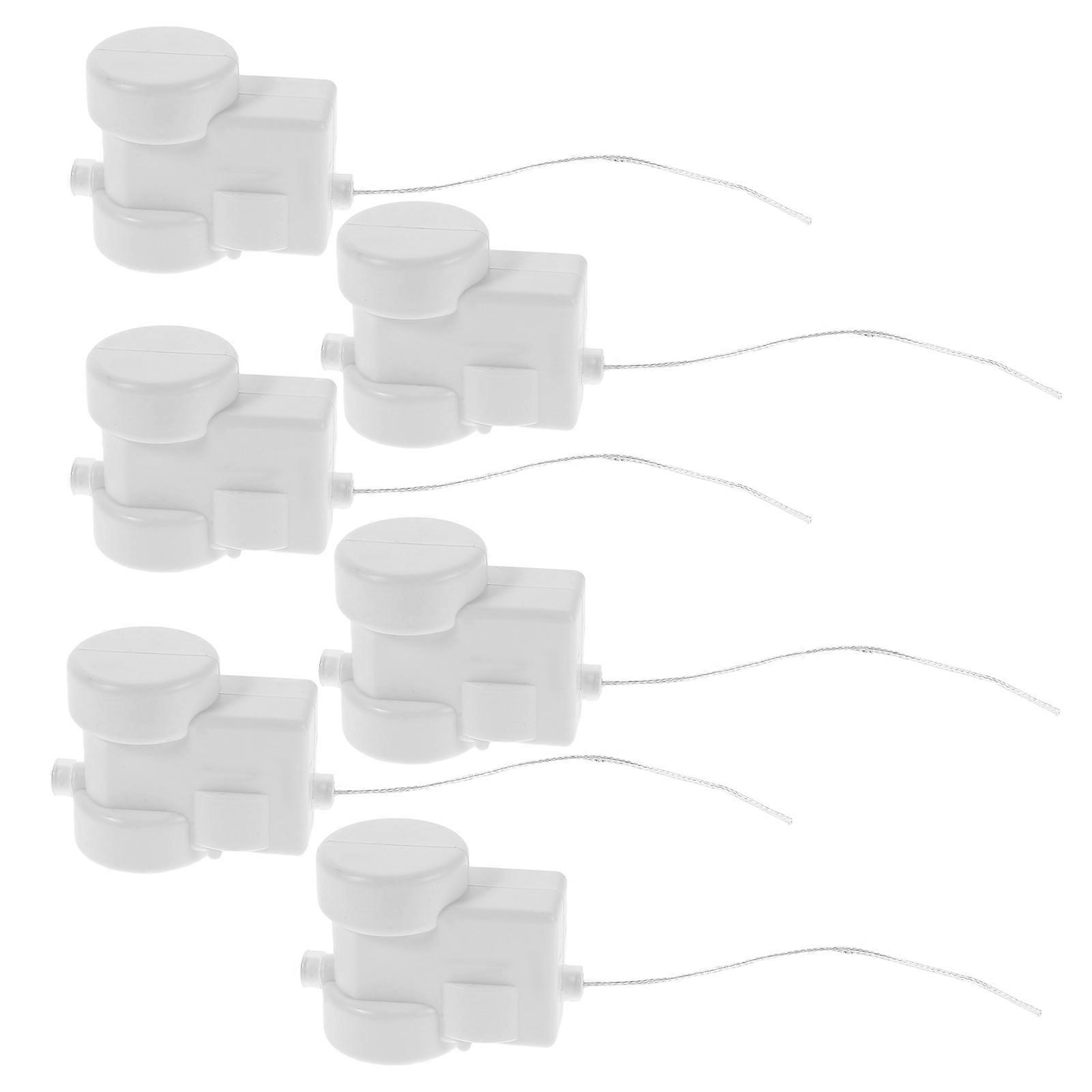 White Plastic Plush Toy Pull String Mechanism for Kids Interaction 6Pcs