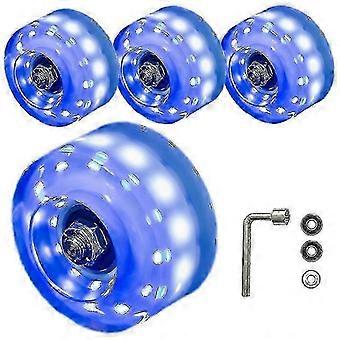 4 Pack Light Up Luminous Wheels Colored Wheels Double Row Skating and Skateboard Accessories with Bearings 32mm x 58mm,New 2026