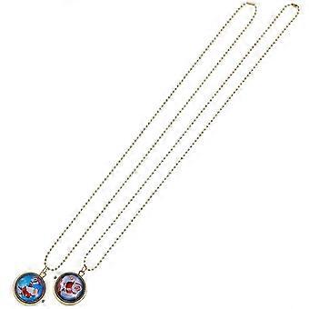 2Pcs Christmas Gift Rotatable Cartoon Style Pocket Watch for Time Viewing