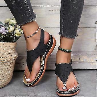 Orthopedic Flat Sandals for Women with Arch Support, Lightweight Non Slip Sole for Foot Pain Relief and Walking Comfort
