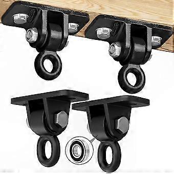 Black Swing Hangers with Bearings - 4 Pack Enhanced Durability for Outdoor Play Sets
