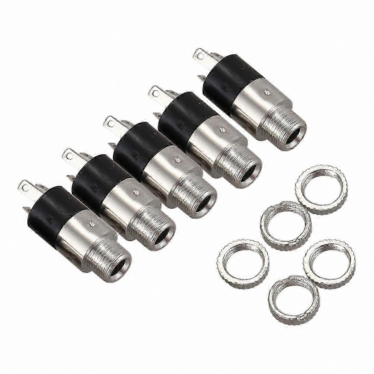 5-Pack 3.5mm Audio Panel Mount Connectors for Stereo Jack Setup