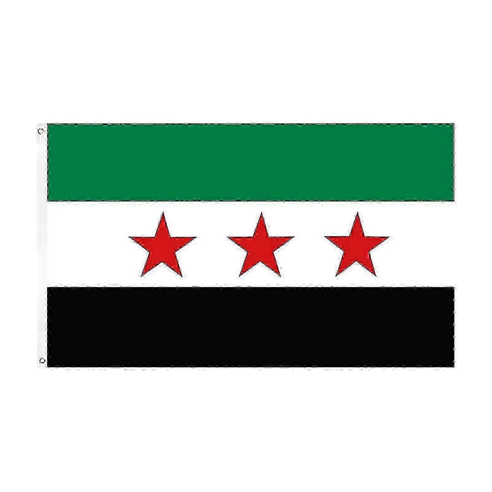 3FTx5FT Syrian Flag Polyester Double Stitch Brass Grommets