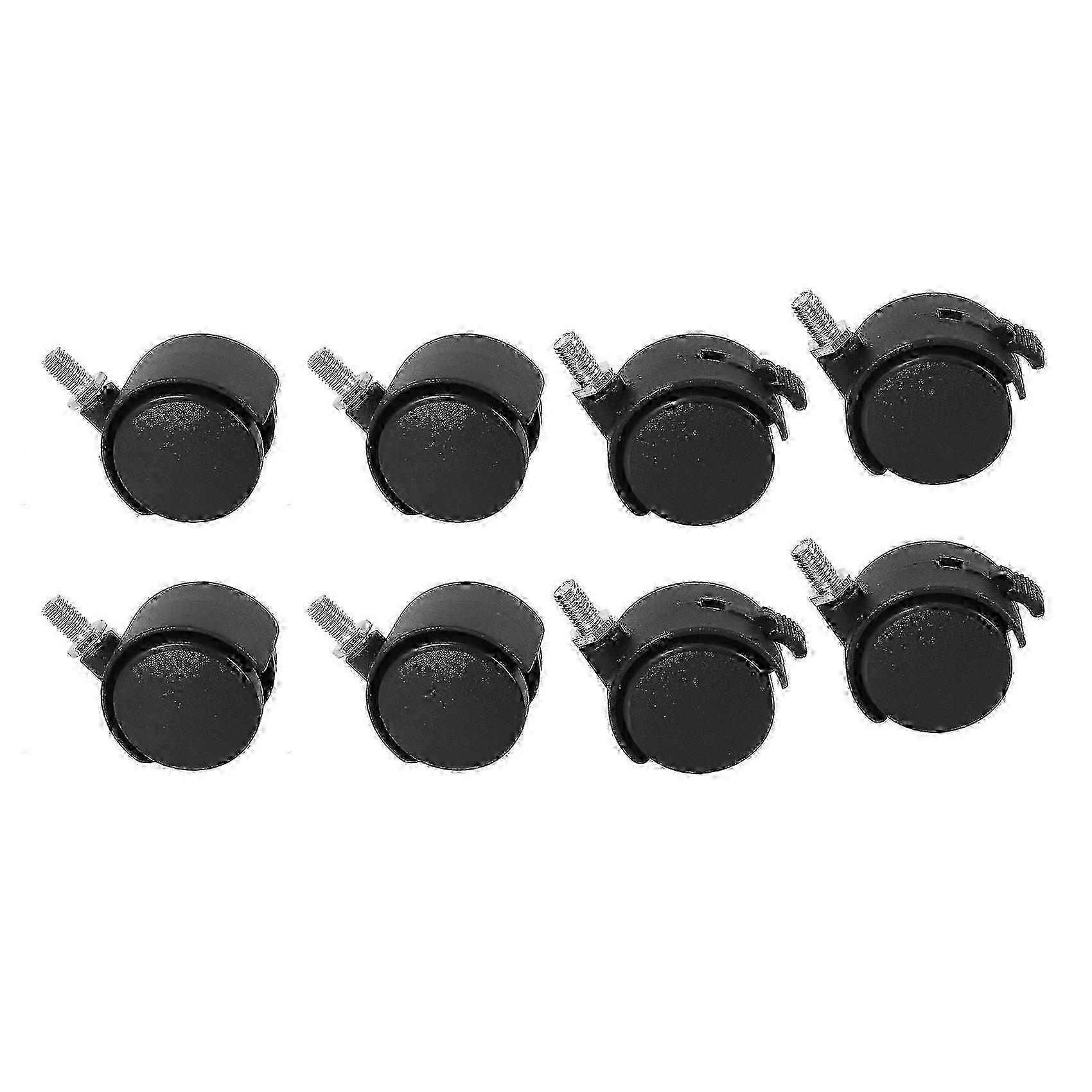 Set of 8 Screw in Caster Wheels with Lock Function