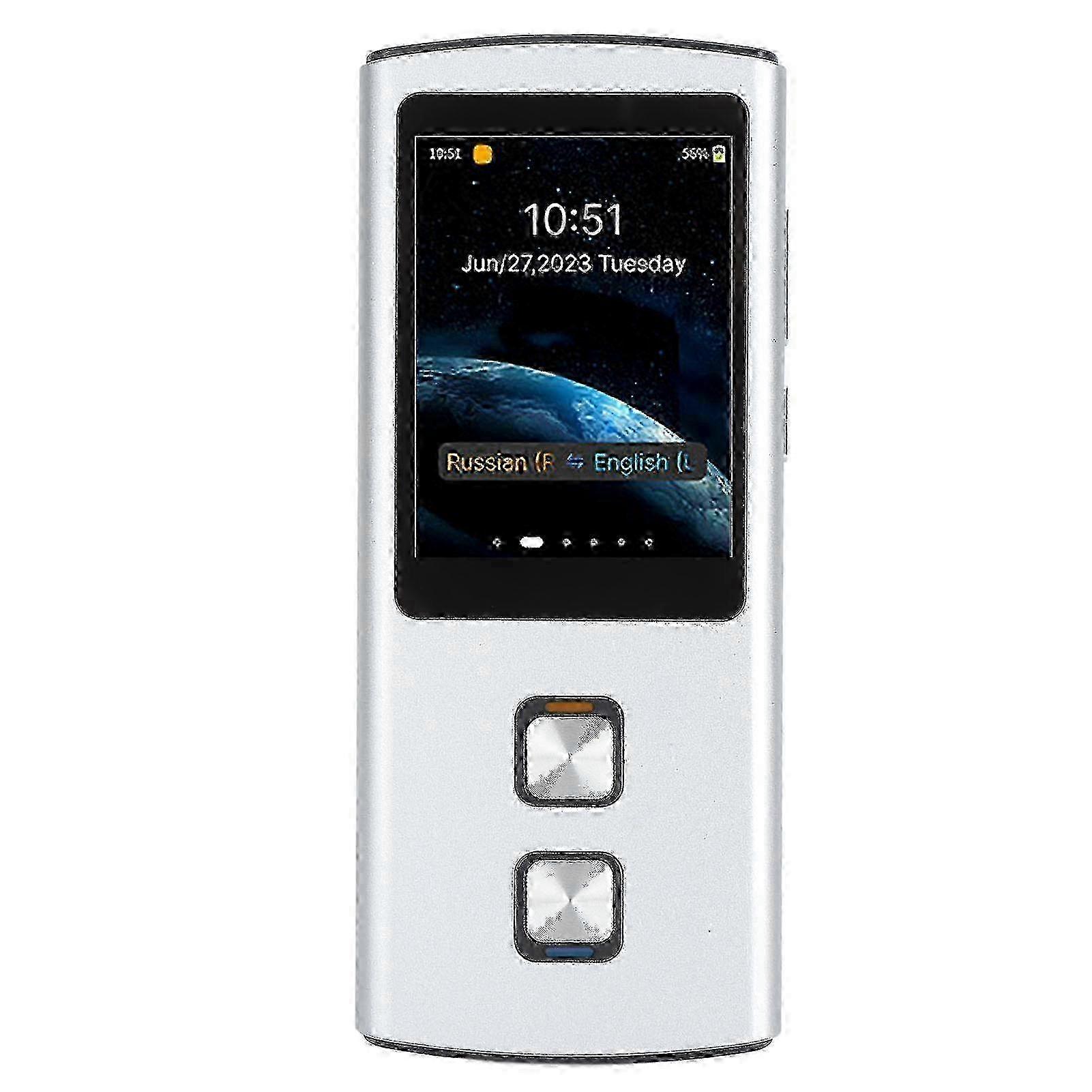 Portable translator with touch display for multilingual communication
