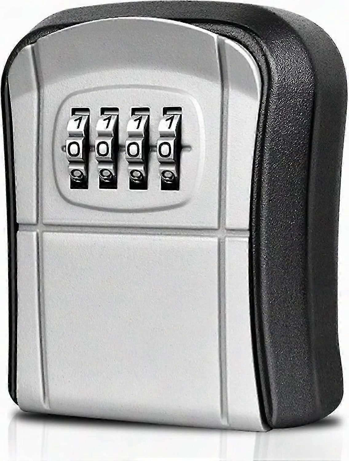 Wall Mounted Key Safe Box Outdoor Mini Key Box with Resettable 4-Digit Numeric Code Waterproof Grey