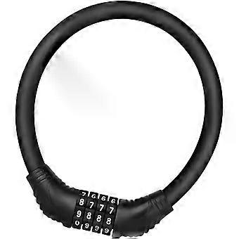 Portable Black Bike Lock with Password Protection and Lightweight Steel Zinc Alloy Construction, Secure Combination Padlock for Bicycle Anti-Theft Use