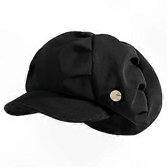 Beret Hat for Women Vintage French Pleated Solid Color Fashion Hat for Spring and Autumn