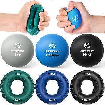 Grip Strength Trainer, Finger Exerciser, 6-Piece Set for Hand Therapy.