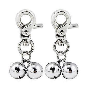 2pcs Copper Dog Collar Charm Jingle Bells Clear Sound Portable Size Dog Triple Bell Pendant@ff