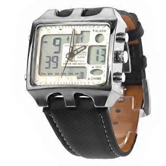 Quartz Electronic Watch with Alarm Function White Dual Time Sports Watch