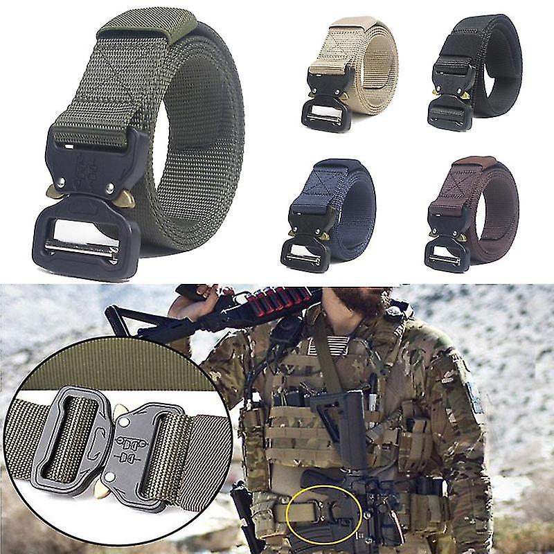 Cinturón táctico Cobra azul de 125cm, hebilla de Metal multifuncional, correas de nailon de alta calidad, cinturón deportivo