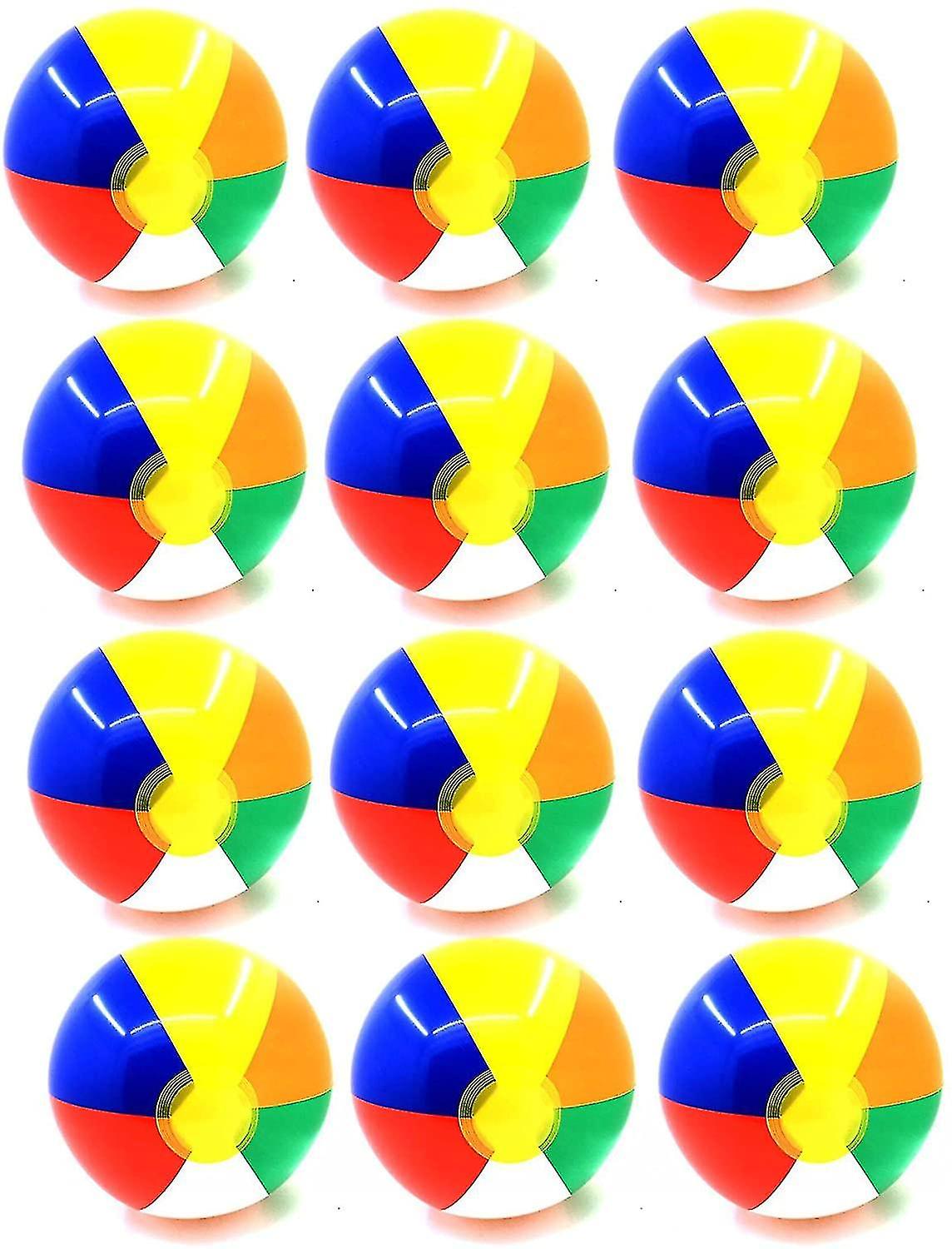 12 Pack Multicoloured Beach Ball