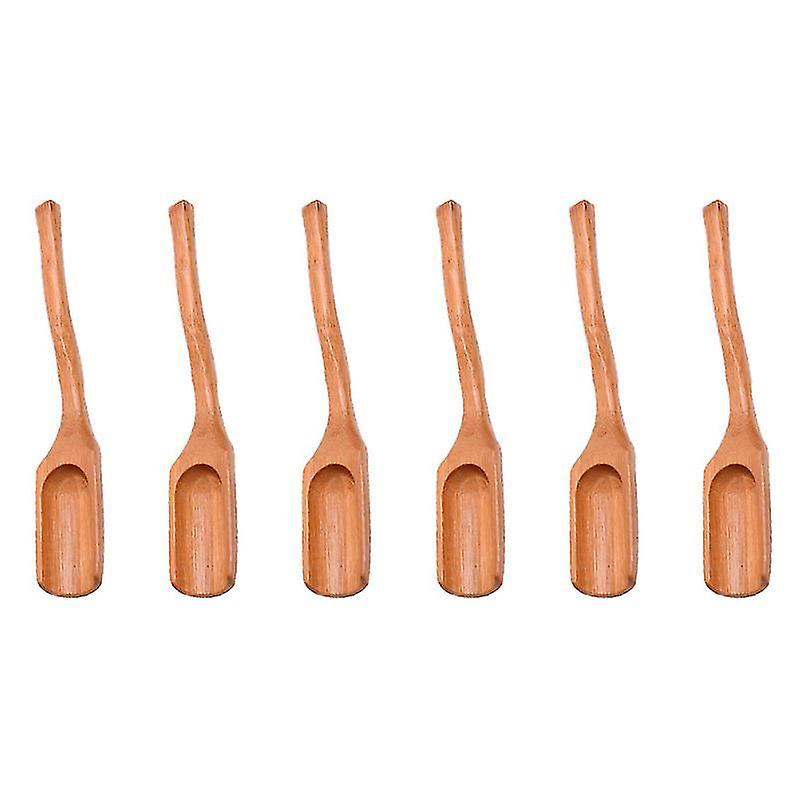16X3x2cm Assorted Color Spoons 6pcs Bamboo Tea Shovels Long Handle Scoops Tea Set Accessories (assor
