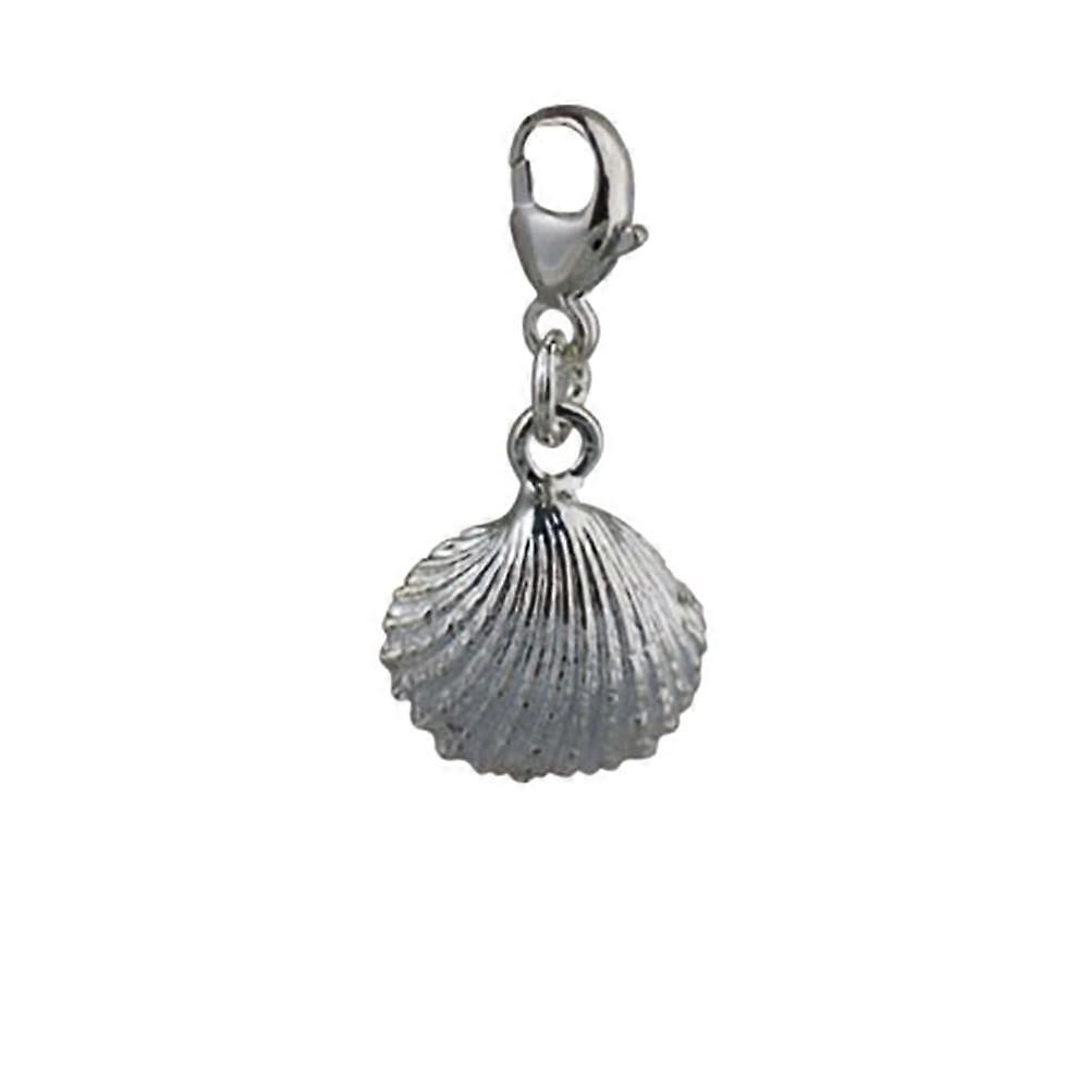 Silver 9x11mm Sea shell Charm on a lobster trigger