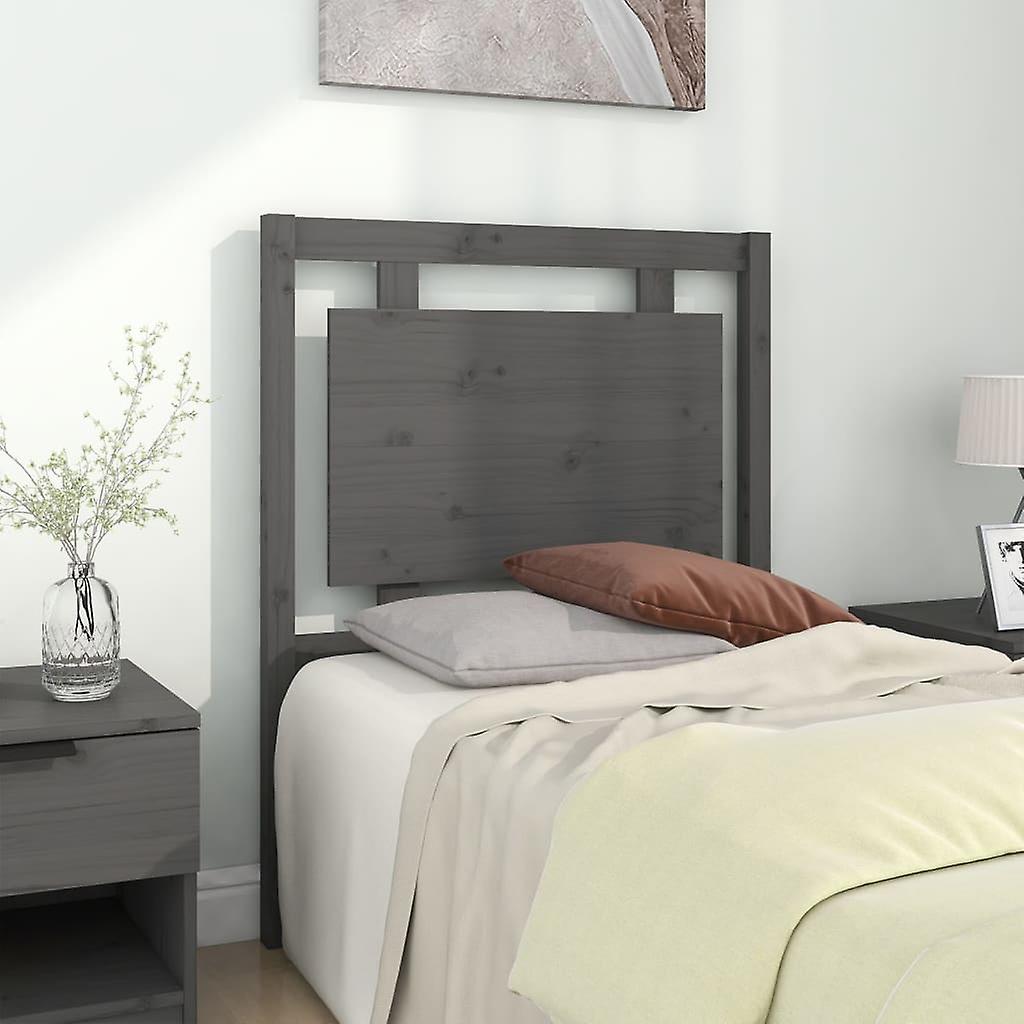 Headboard Grey 80.5x4x100 cm Solid Pine Wood