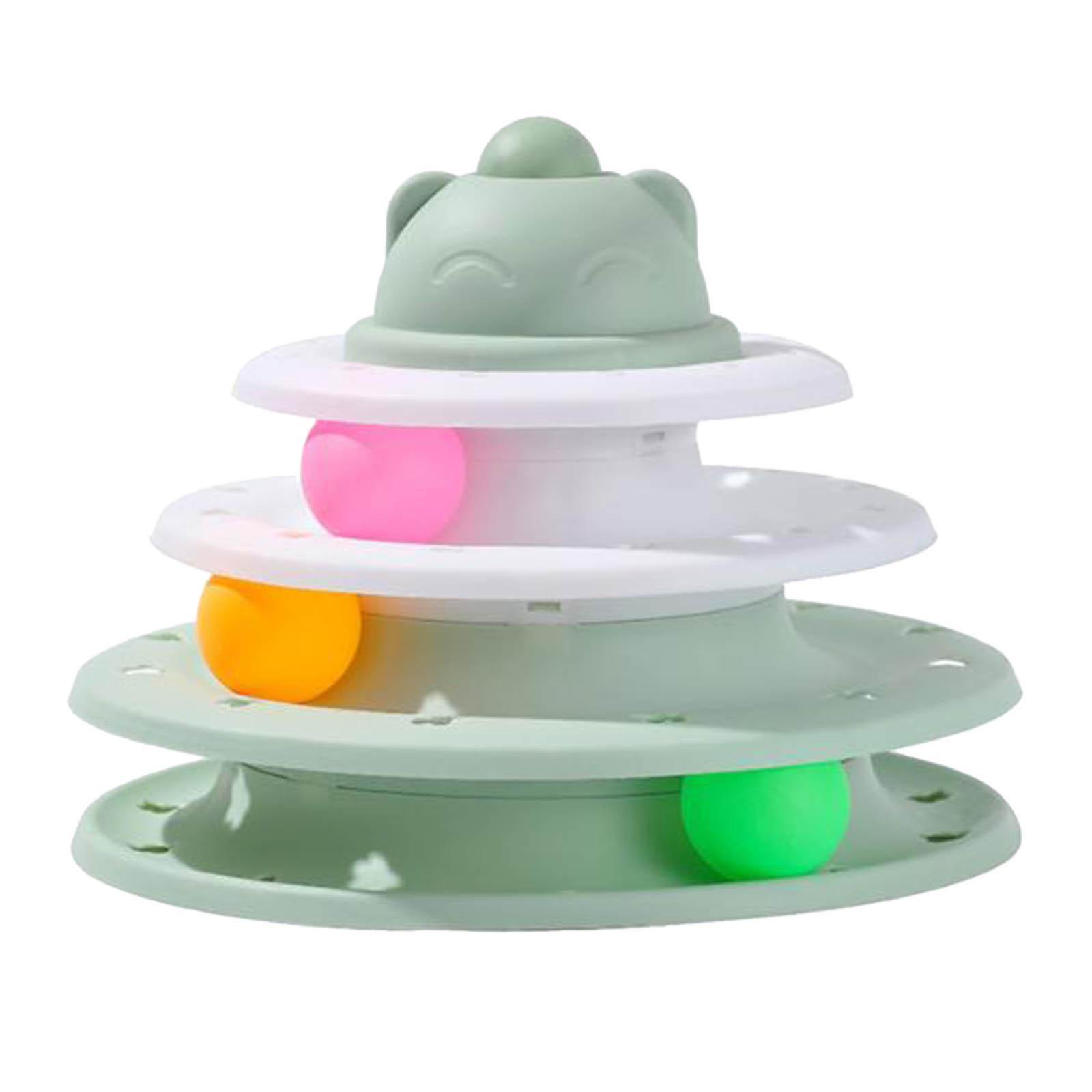Cat Roller Toy Towers Tracks Roller Interactive Hunting Fun Exercise Green