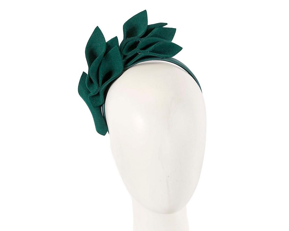 Green felt flowers winter racing fascinator by Max Alexander J417DG