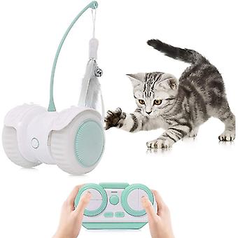 Interactive Robotic Cat Toys, 360 Degree Automatic Irregular USB Charging, 360 Degree Self-Rotating Ball, Automatic Feather/Bird/Mice for Cats/Kittens