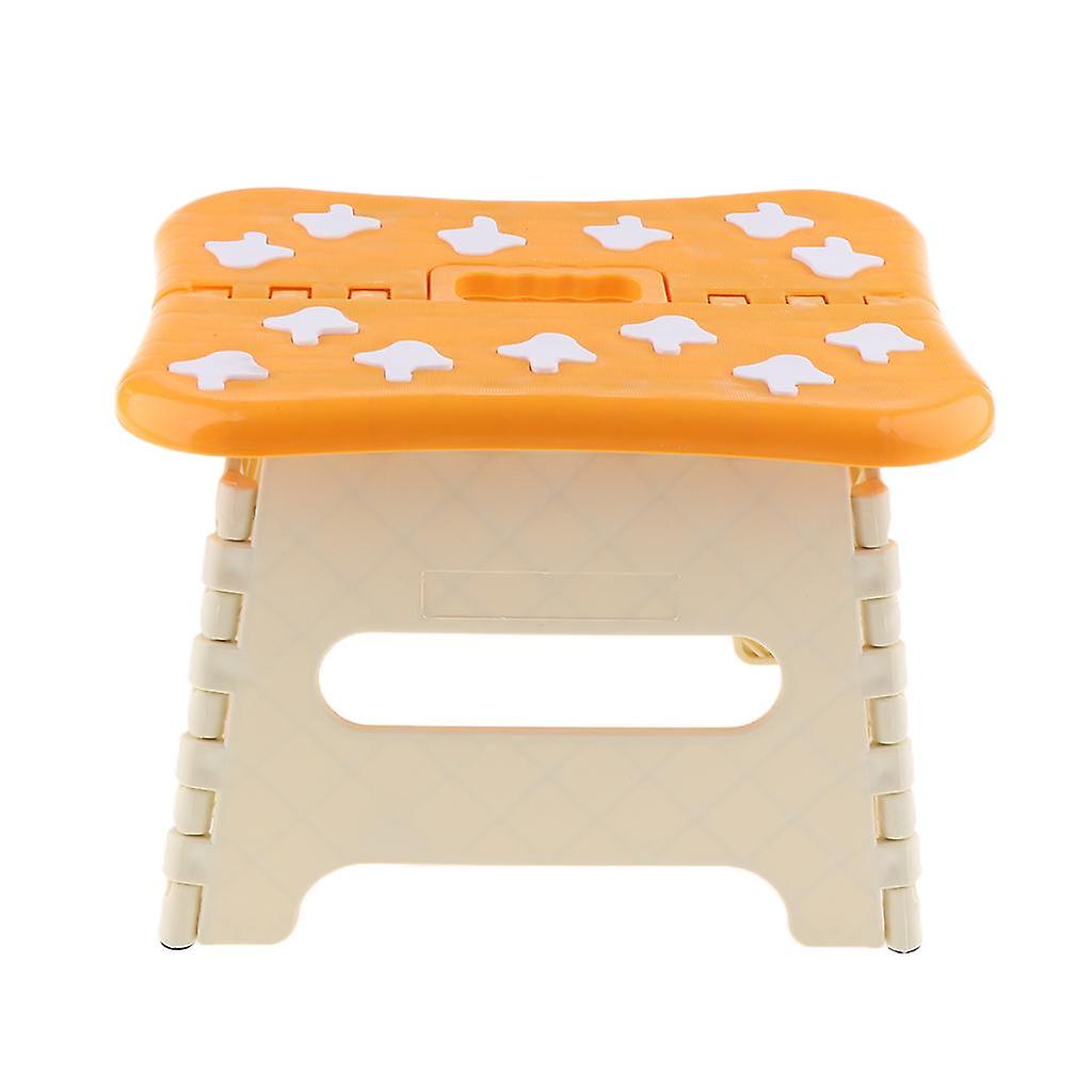 Folding Portable Step Stool for Kids, Toddlers and Adults Home Yellow Size S