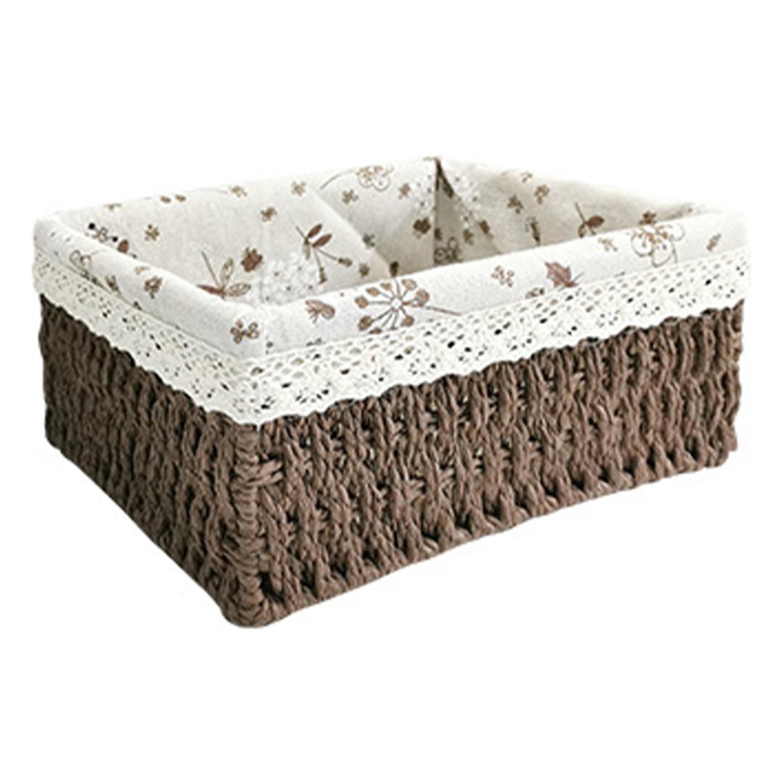 Multipurpose Rattan Storage Basket Household Items for Tabletop Kitchen brown A