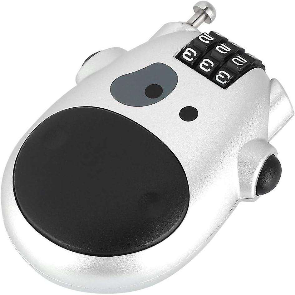 Combination lock with 3-digit combination cable lock, stretchable cable, heifer shape, personalized security lock for st