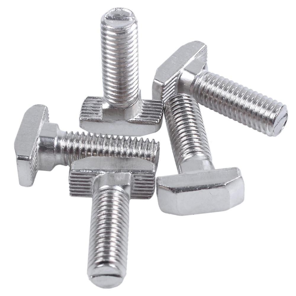 M8 Thread T-slot Drop-in Stud Sliding Screw Bolt Silver Tone 5pcs