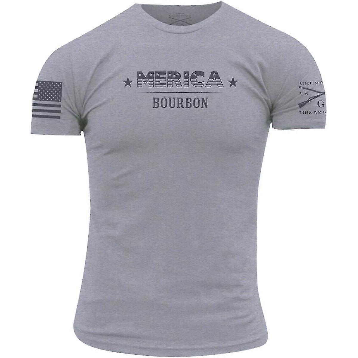 Grunt Style Merica Bourbon Basic T-Shirt - Light Gray