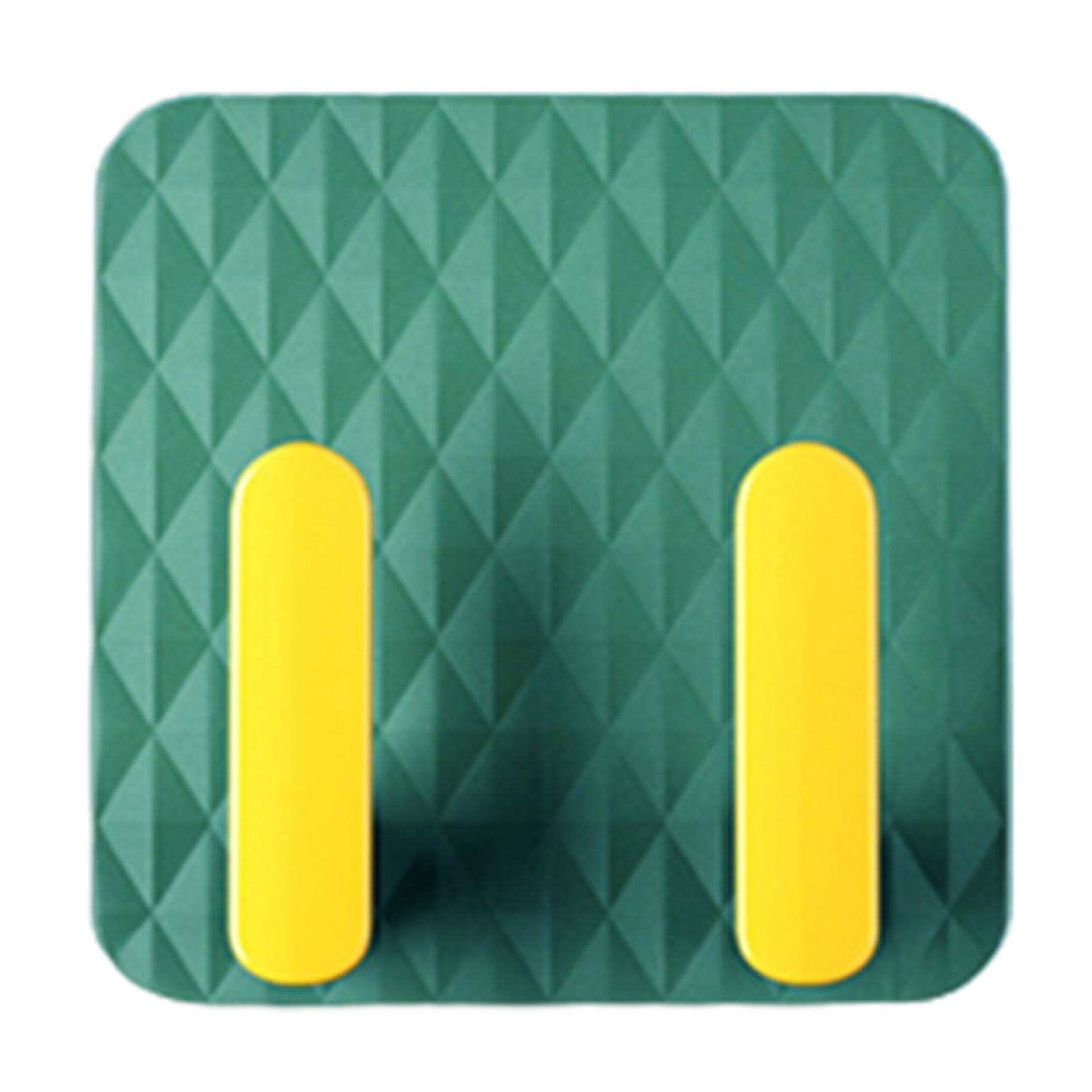 No Drilling Square Double Hooks Rust-proof Solid Clasp Self-adhesive Hook For Bathroom Living Room Bedroom