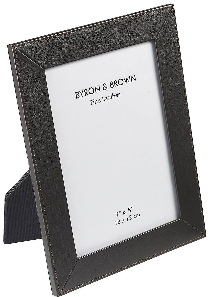 Byron and Brown Classic Slim Leather Frame 6 x 4 - Brown
