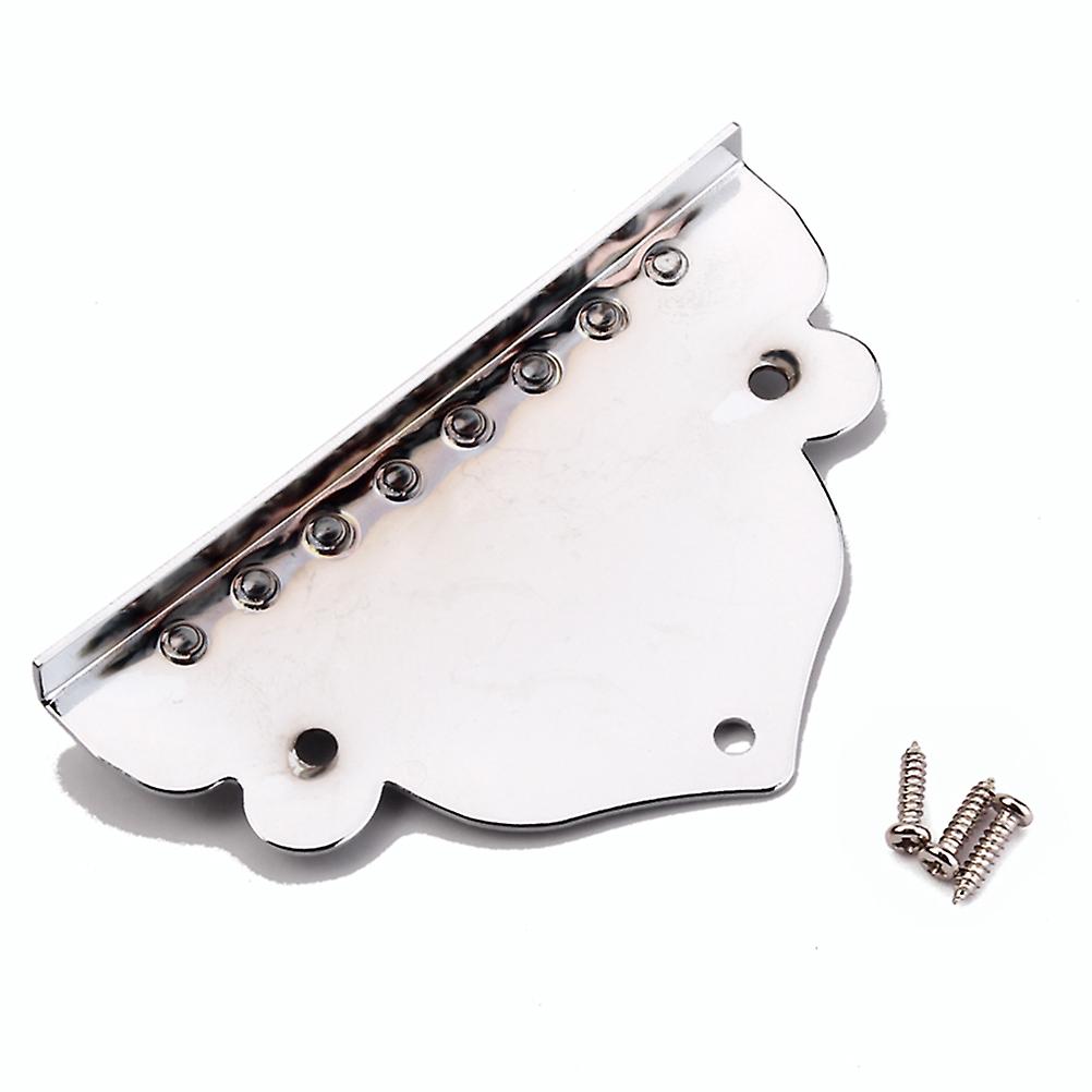 Triangle Plated 8-String Mandolin Guitar Tailpiece with Screws for Mandolin Part Replacement Guitar Maker