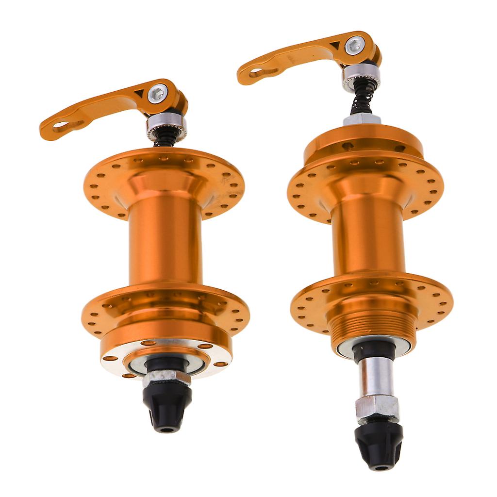 1 Pair Bike Front & Rear Hub Disc Brake Hub Set 36Hole w/ Quick Release Blue