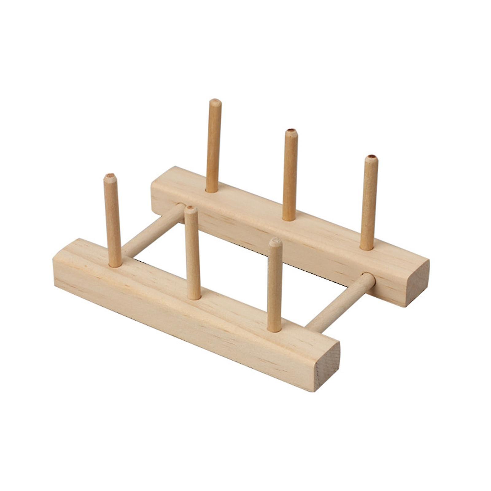 Portable Sewing Thread Rack 6 Spools Sewing Thread Holder Wooden Thread Rack