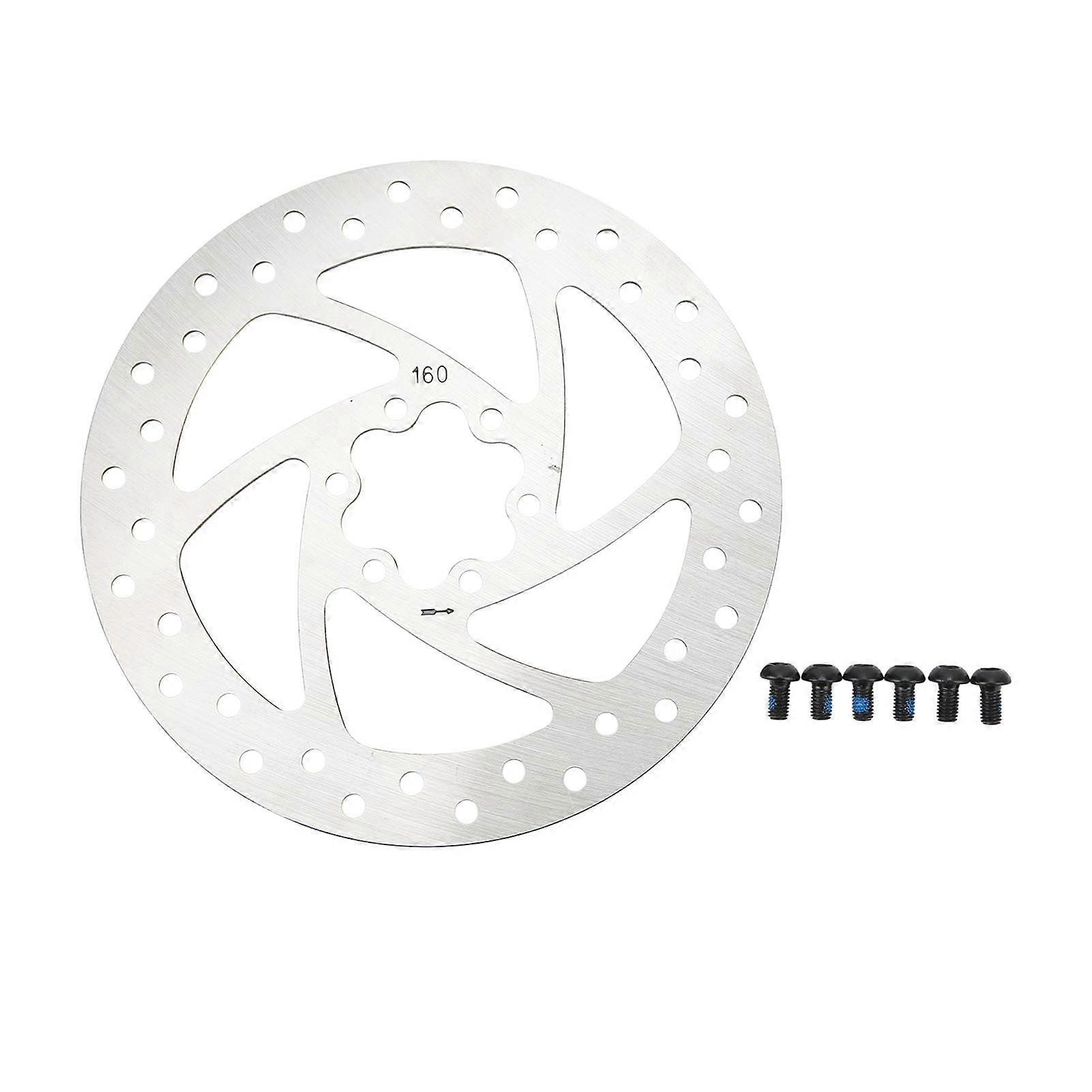 Verdant Touch Electric Scooter Disc Brake Rotor 160mm Disc Brake Rotor, Stainless Steel Electric Scooter Disc Brake Rotor with 6 Screws