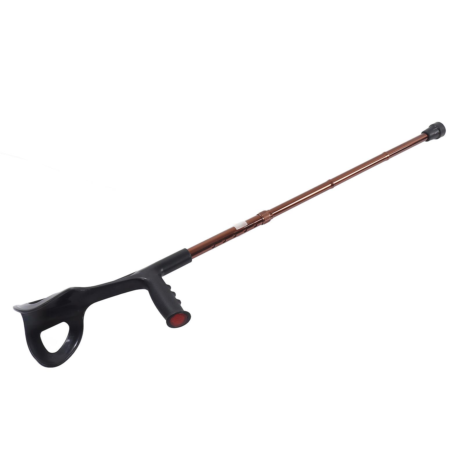 Foldable Walking Cane Stick Evenly Distributed Weight Forearm Folding Adjusting Walking Crutch Brown