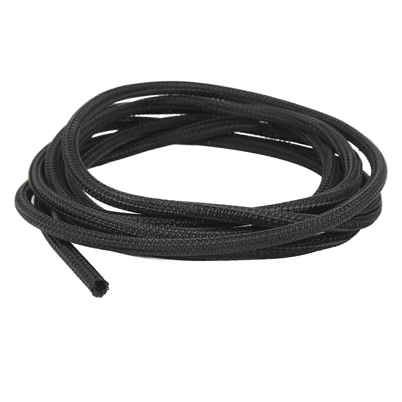 Black cord protector 5mm self wrapping wire loom for RV boat 3m high temp resistant