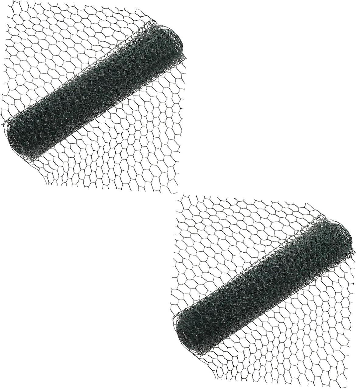 2 Pieces Hexagonal Barbed Wire Farm Wire Fence Poultry Wire Mesh Garden Fence Net Rabbit Fence Wire Screen Enclosure Metal Fence Trellis