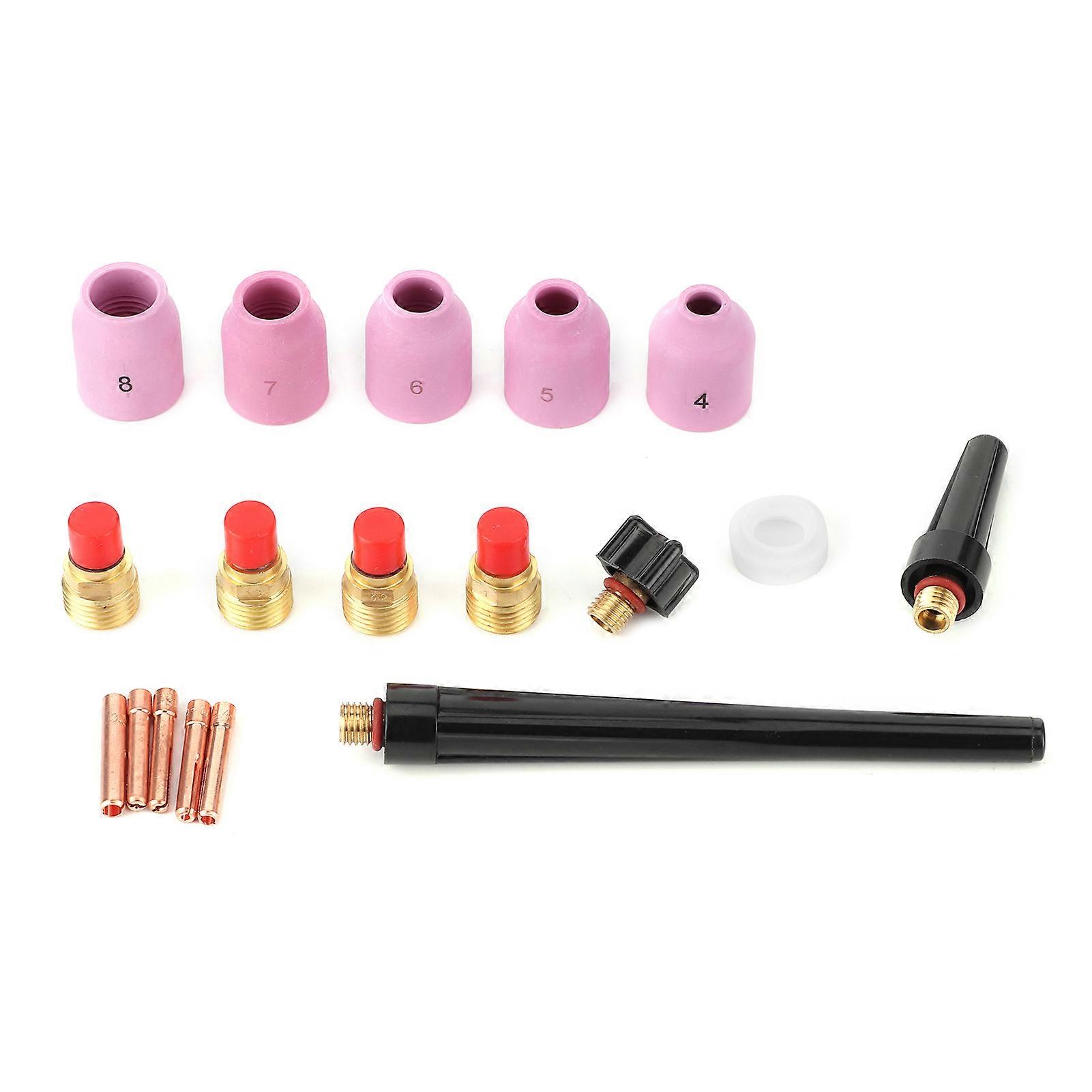 18Pcs Ceramic Nozzles Gas Collet Lens TIG Welding Gun Consumables Kit for WP9 20 25